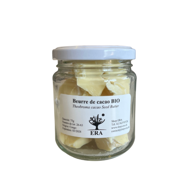 Pot de beurre de cacao bio en morceaux